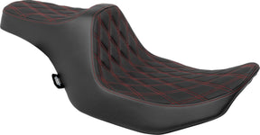 Drag Specialties Seats Seat Predator 3 Double Diamond Red Vinyl Touring Seat Drag Specialties