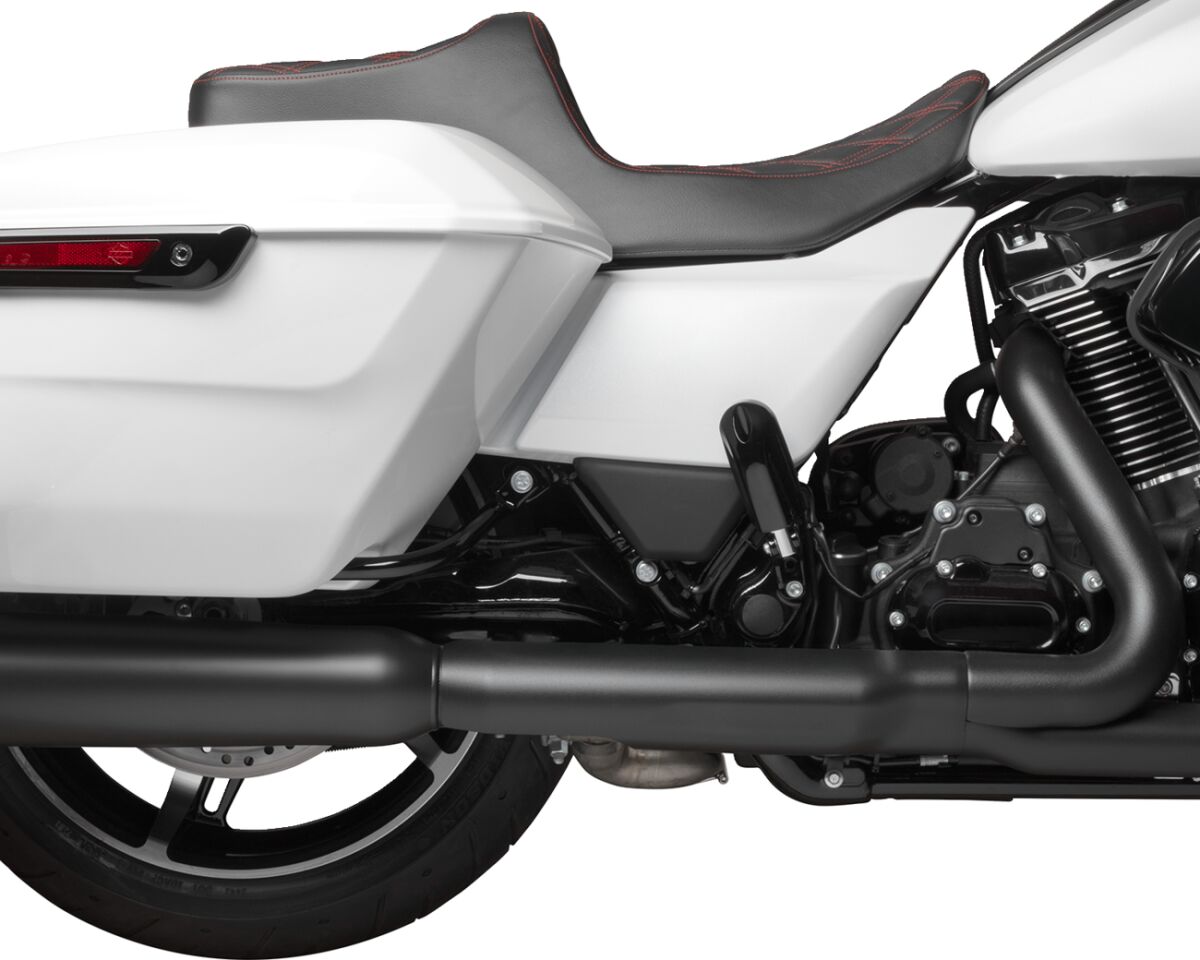 Drag Specialties Seats Seat Predator 3 Double Diamond Red Vinyl Touring Seat Drag Specialties