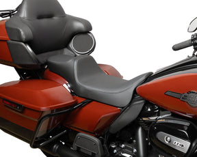 Drag Specialties Seats Seat Predator 3 2 Up Ext. Smooth Solar Leather Touring Seat Drag Specialties