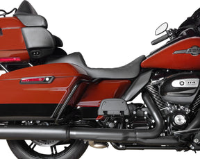 Drag Specialties Seats Seat Predator 3 2 Up Ext. Double Dia Black Vinyl Touring Seat Drag Specialties