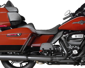 Drag Specialties Seats Seat Predator 3 2 Up Ext. Double Dia Silver Vinyl Touring Seat Drag Specialties