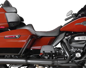 Drag Specialties Seats Seat Predator 3 2 Up Ext. Double Dia Red Vinyl Touring Seat Drag Specialties