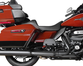 Drag Specialties Seats Seat Predator 3 2 Up Ext. Smooth Solar Leather Touring Seat Drag Specialties