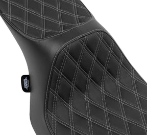 Drag Specialties Seats Predator Ii Seat Double Diamond Silver Stitching Flt/Flh '23 '24 Seat Drag Specialties