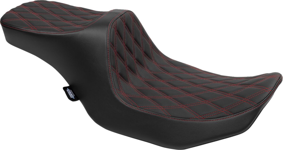 Drag Specialties Seats Predator Ii Seat Double Diamond Red Stitching Flt/Flh '23 '24 Seat Drag Specialties