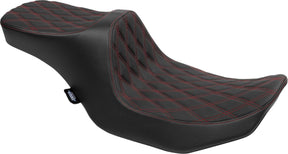 Drag Specialties Seats Predator Ii Seat Double Diamond Red Stitching Flt/Flh '23 '24 Seat Drag Specialties