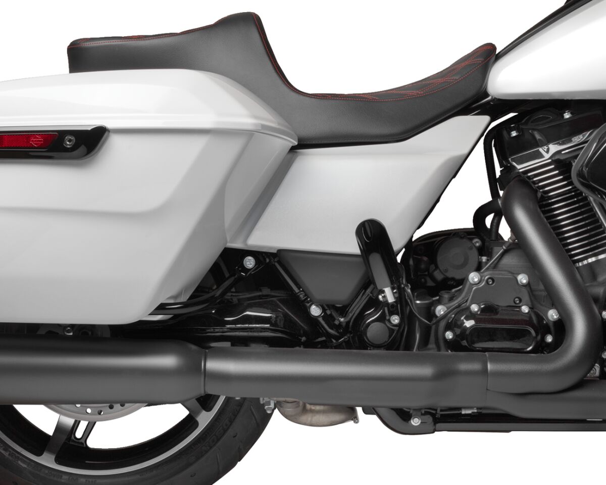 Drag Specialties Seats Predator Ii Seat Double Diamond Red Stitching Flt/Flh '23 '24 Seat Drag Specialties