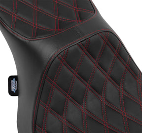 Drag Specialties Seats Predator Ii Seat Double Diamond Red Stitching Flt/Flh '23 '24 Seat Drag Specialties