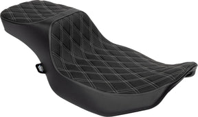 Drag Specialties Seats Seat Predator 2up Performance Dd Slvr Vinyl Extended Reach Seat Drag Specialties