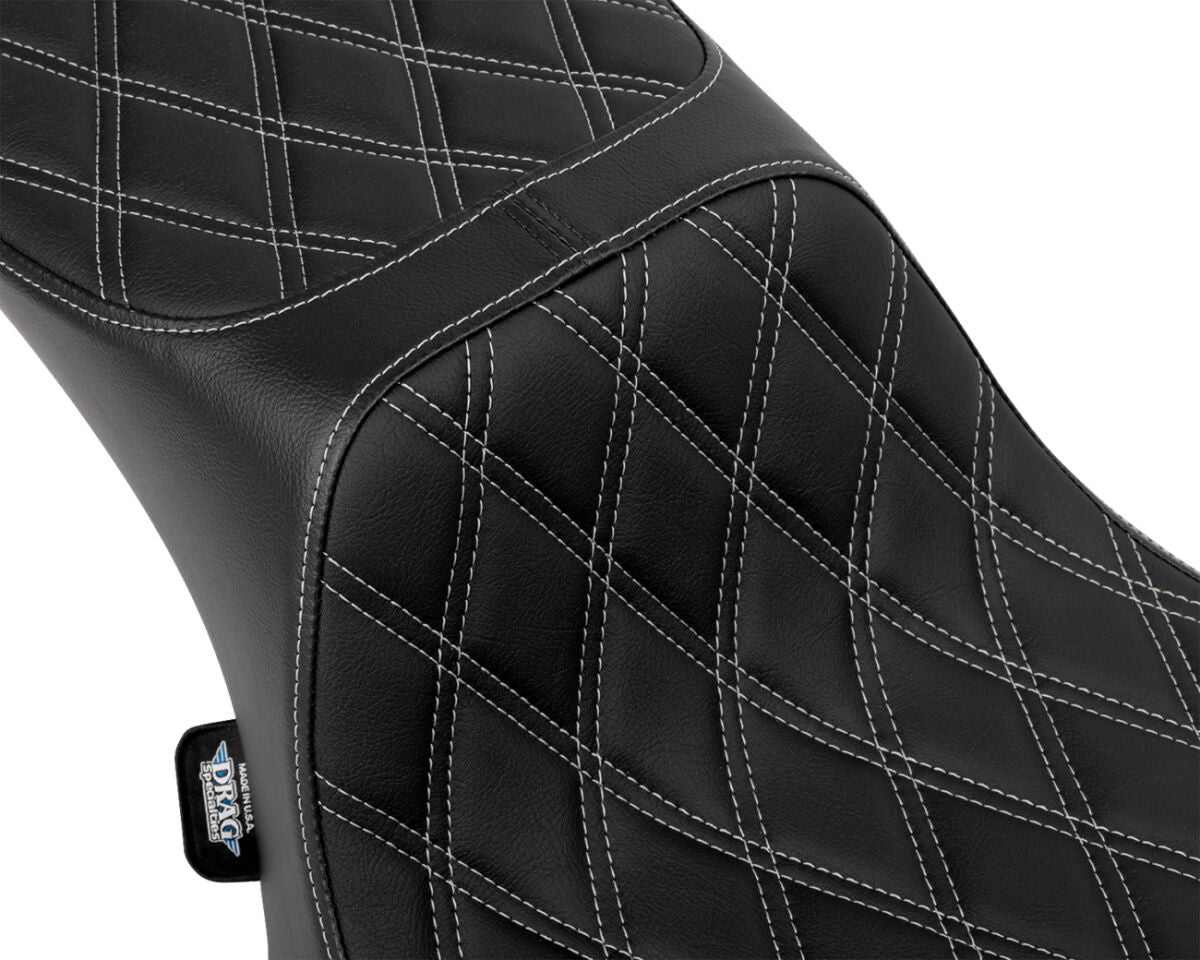 Drag Specialties Seats Seat Predator 2up Performance Dd Slvr Vinyl Extended Reach Seat Drag Specialties