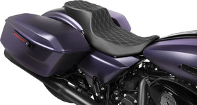 Drag Specialties Seats Seat Predator 2up Performance Dd Slvr Vinyl Extended Reach Seat Drag Specialties