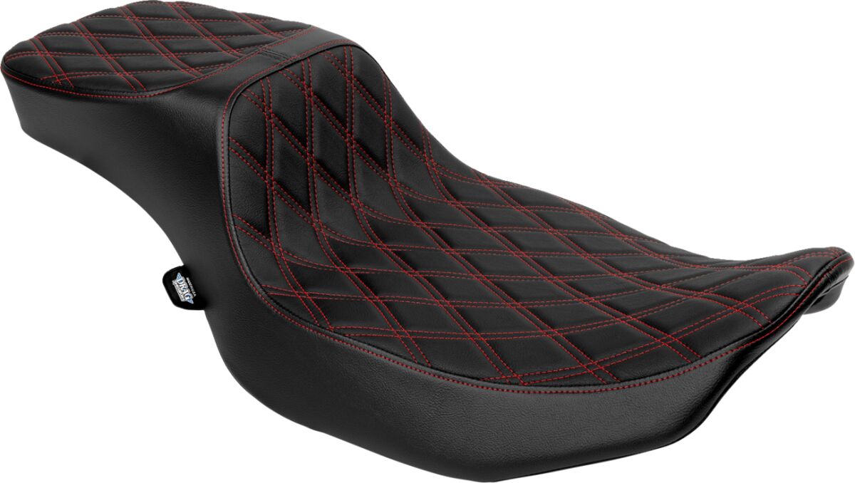 Drag Specialties Seats Seat Predator 2up Performance Dd Red Vinyl Extended Reach Seat Drag Specialties