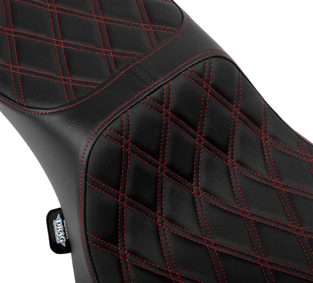 Drag Specialties Seats Seat Predator 2up Performance Dd Red Vinyl Extended Reach Seat Drag Specialties