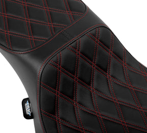 Drag Specialties Seats Seat Predator 2up Performance Dd Red Vinyl Extended Reach Seat Drag Specialties