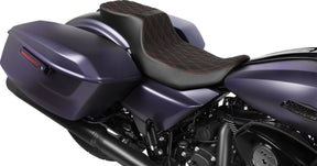Drag Specialties Seats Seat Predator 2up Performance Dd Red Vinyl Extended Reach Seat Drag Specialties