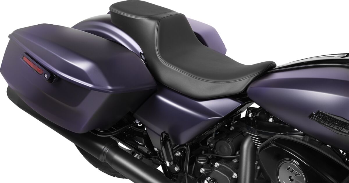 Drag Specialties Seats Seat Predator 2up Performance Solar Leather Extended Reach Seat Drag Specialties