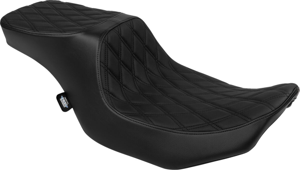 Drag Specialties Seats Seat Peformance Predator 2 Up Double Diamond Black Vinyl Seat Drag Specialties Seats