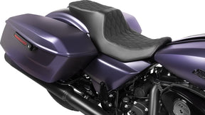 Drag Specialties Seats Seat Peformance Predator 2 Up Double Diamond Black Vinyl Seat Drag Specialties Seats