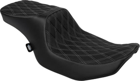 Drag Specialties Seats Seat Peformance Predator 2 Up Double Diamond Silver Vinyl Seat Drag Specialties