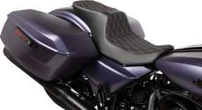 Drag Specialties Seats Seat Peformance Predator 2 Up Double Diamond Silver Vinyl Seat Drag Specialties