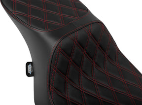 Drag Specialties Seats Seat Peformance Predator 2 Up Double Diamond Red Vinyl Seat Drag Specialties Seats