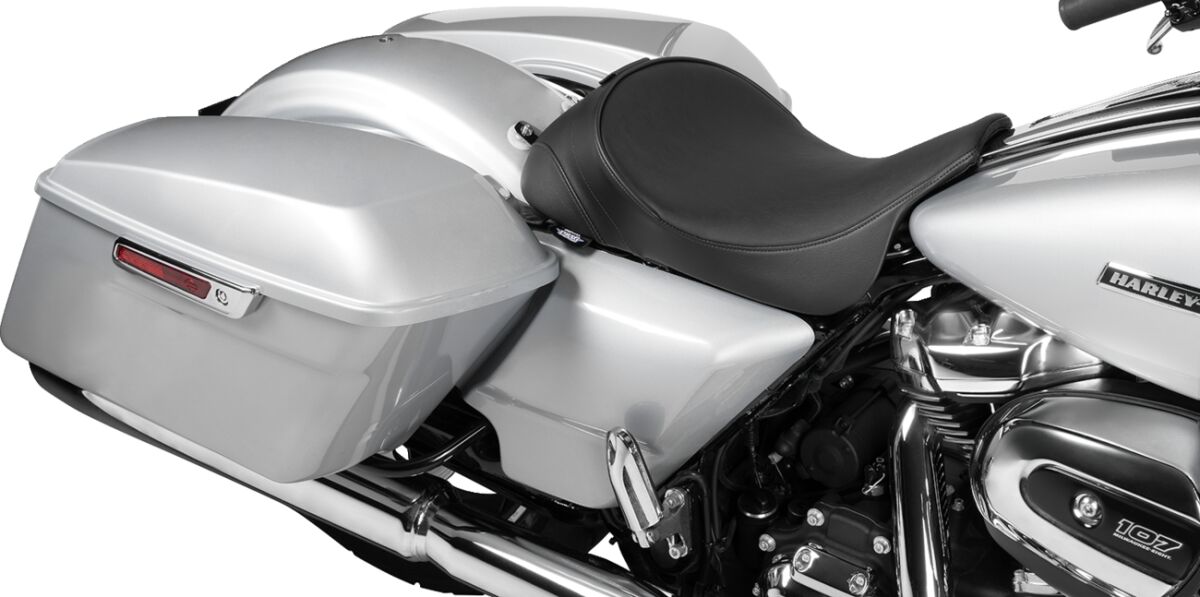 Drag Specialties Seats Solo Front Seat Smooth W/ Backrest Option Fl '08 '23 Seat Drag Specialties