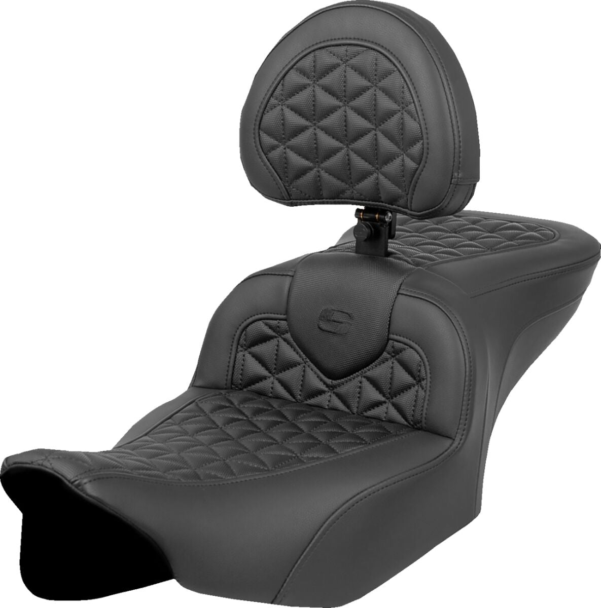 Saddlemen RoadSofa Tri-Gripper Seat w/Driver's Backrest - 23+ Touring Seat Saddlemen
