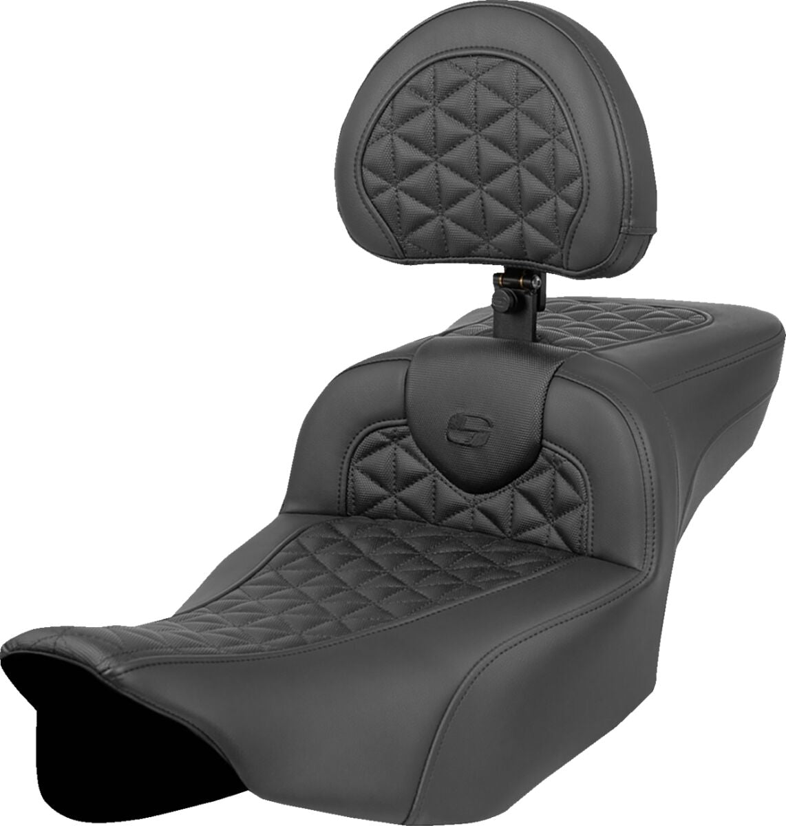 Saddlemen RoadSofa Ext. Reach Tri-Gripper Seat w/Driver's Backrest - 23+ Touring Seat Saddlemen