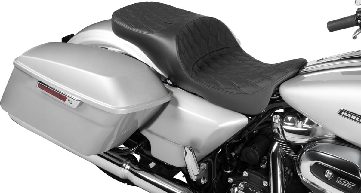 Drag Specialties Seats Seat Freedom Extended Reach Dd Stitch Black Vinyl Touring Seat Drag Specialties