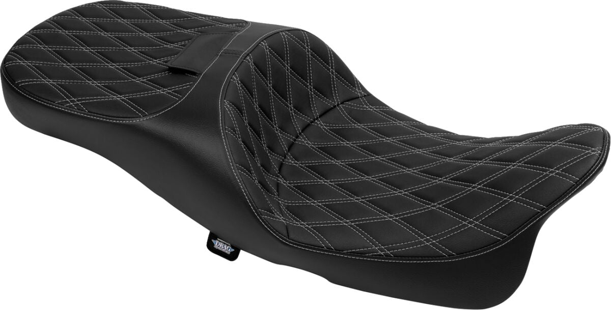 Drag Specialties Seats Seat Freedom Extended Reach Dd Stitch Silver Vinyl Touring Seat Drag Specialties