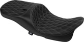 Drag Specialties Seats Seat Freedom Extended Reach Dd Stitch Silver Vinyl Touring Seat Drag Specialties