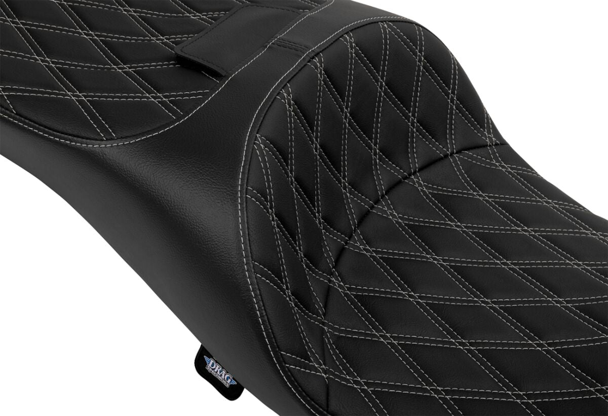 Drag Specialties Seats Seat Freedom Extended Reach Dd Stitch Silver Vinyl Touring Seat Drag Specialties