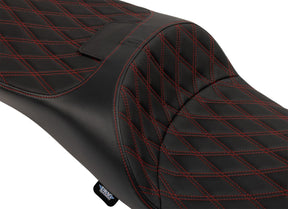Drag Specialties Seats Seat Freedom Extended Reach Dd Stitch Red Vinyl Touring Seat Drag Specialties