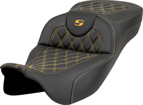 Saddlemen Extended Reach Roadsofa LS Seat, Gold Stitch - 08-24 Touring Seat Saddlemen