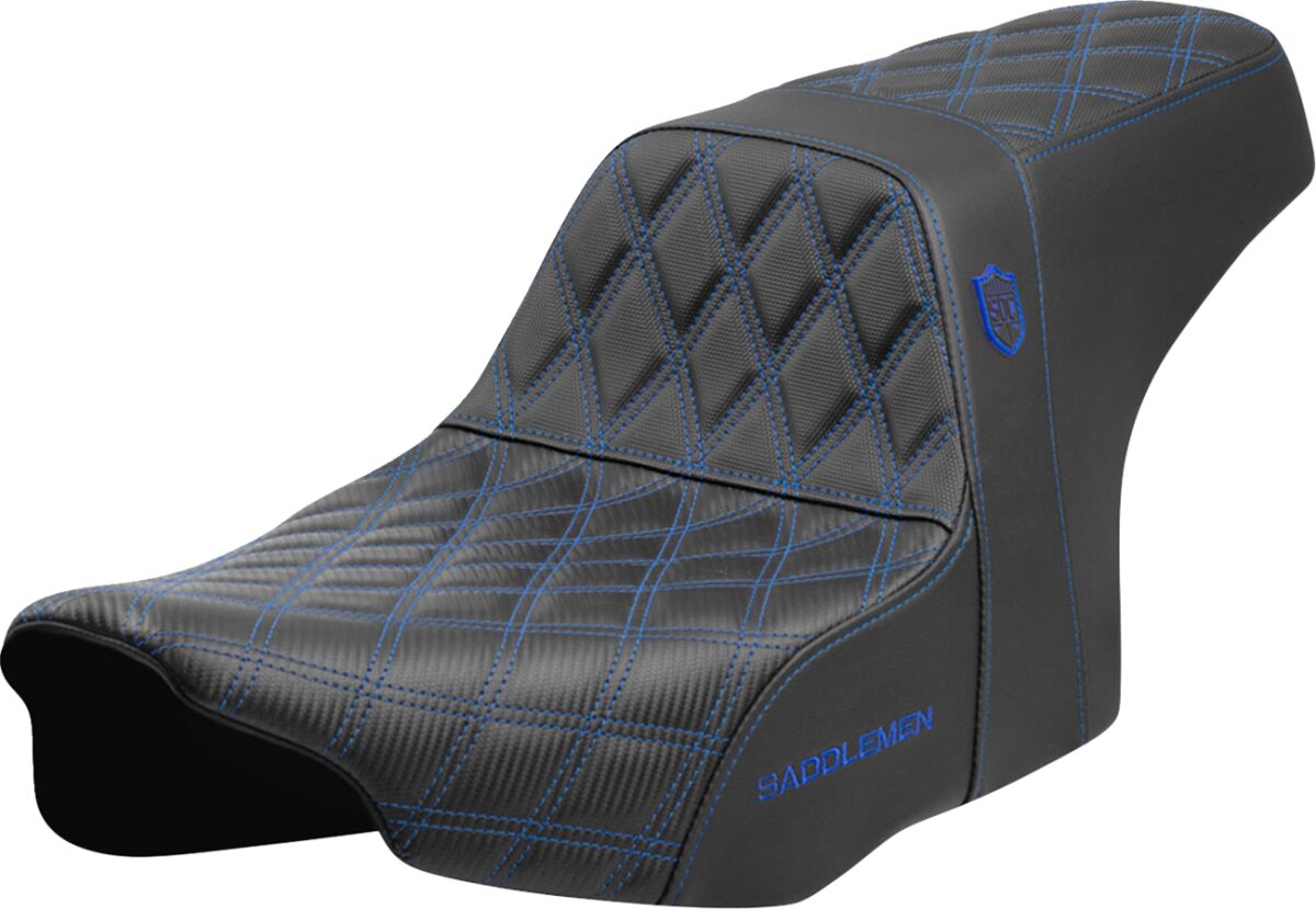 Saddlemen SDC Pro Series Performance Gripper Seat, Blue Stitch - 24+ Touring Seat Saddlemen