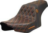 Saddlemen SDC Pro Series Performance Gripper Seat, Orange Stitch - 24+ Touring Seat Saddlemen