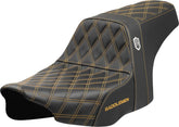 Saddlemen SDC Pro Series Performance Gripper Seat, Gold Stitch - 23+ Touring Seat Saddlemen
