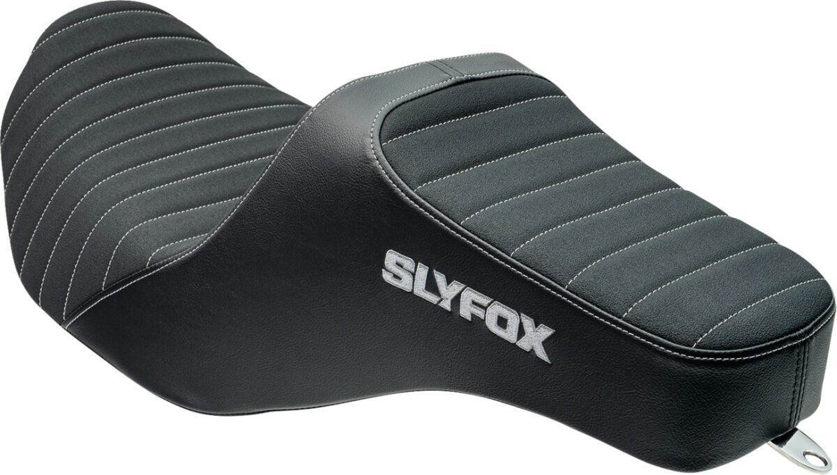 Slyfox Seat Highnoon Vinyl W/Slistop SEATS-FOR HARLEY DRESSER/TOURI Slyfox