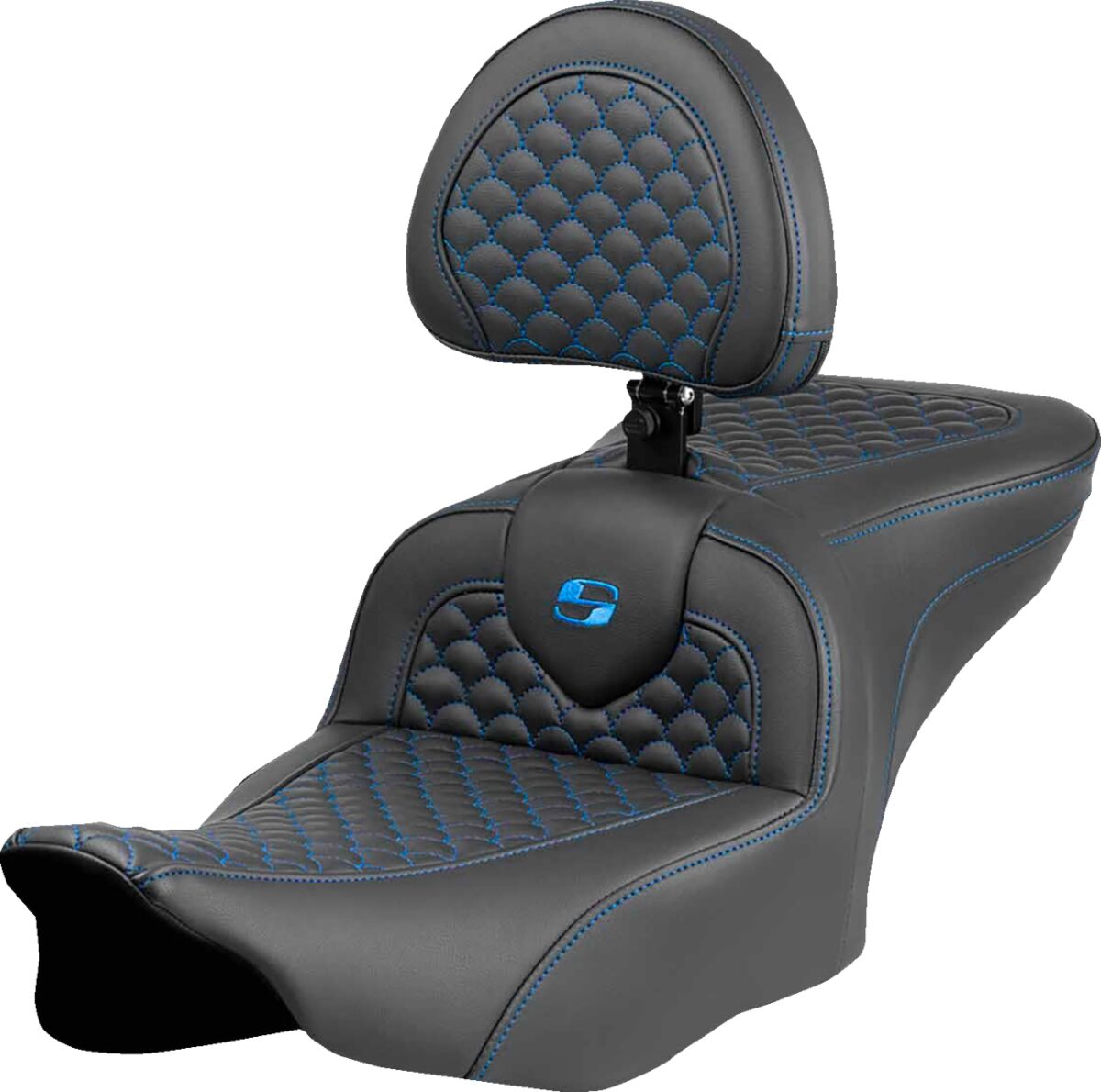 Saddlemen Seat Roadsofa Dragon Blue Stit SEATS-FOR HARLEY DRESSER/TOURI Saddlemen