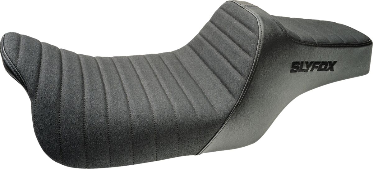 Slyfox Seat Highnoon Clssc Stitch Vnyl SEATS-FOR HARLEY DRESSER/TOURI Slyfox