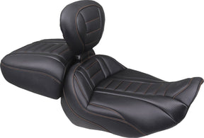 Mustang Seat Rear Dlx Touring Orange T SEATS-FOR HARLEY DRESSER/TOURI Mustang