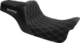 Slyfox Seat Highnoon Silver Logo Slip SEATS-FOR HARLEY DRESSER/TOURI Slyfox