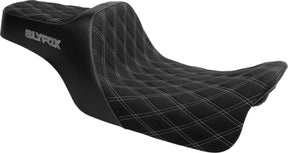 Slyfox Seat Highnoon Silver Logo Slip SEATS-FOR HARLEY DRESSER/TOURI Slyfox