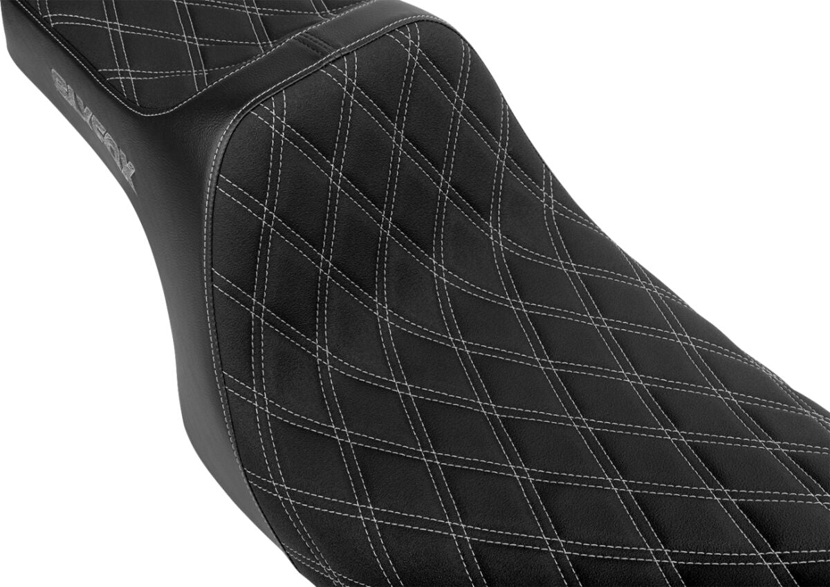 Slyfox Seat Highnoon Silver Logo Slip SEATS-FOR HARLEY DRESSER/TOURI Slyfox