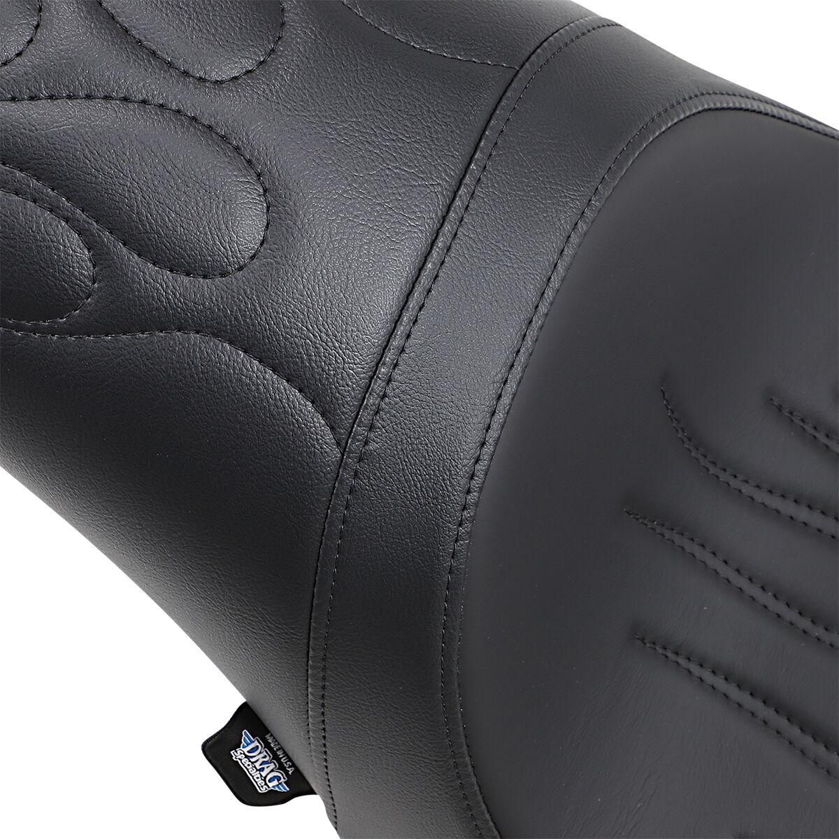 Drag Specialties Seats Seat Predator Rear Full Length Vinyl Black Seat Drag Specialties