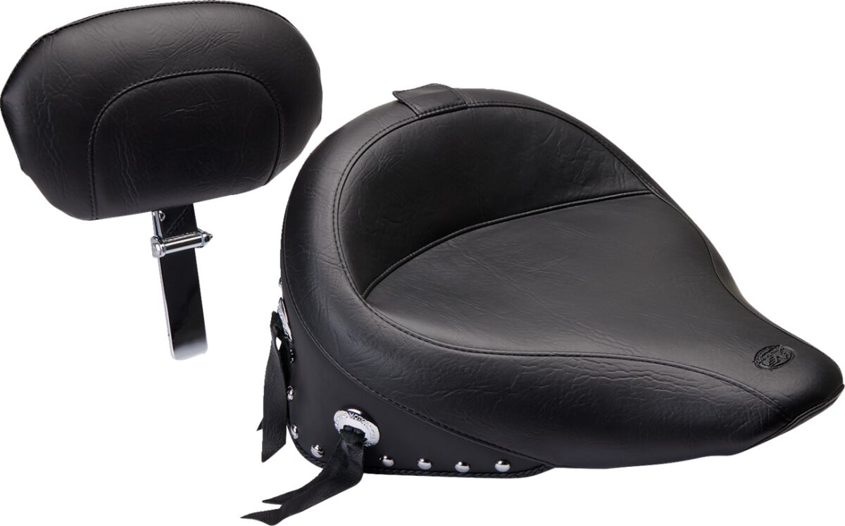 Mustang Seat Wide Touring Solo Studded With Conchos And Backrest Seat Mustang