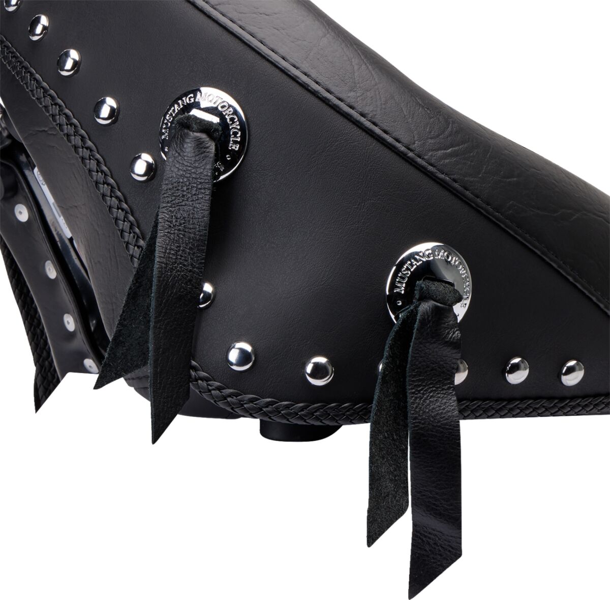 Mustang Seat Wide Touring Solo Studded With Conchos And Backrest Seat Mustang