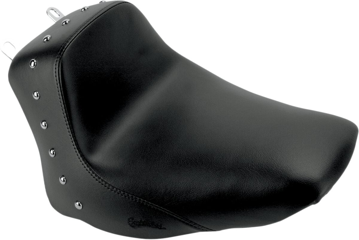 Saddlemen Renegade Heels Down Solo Seat With Chrome Studs - 06-17 Softail (FLSTC HERITAGE, FLSTN DELUXE) Seat Saddlemen