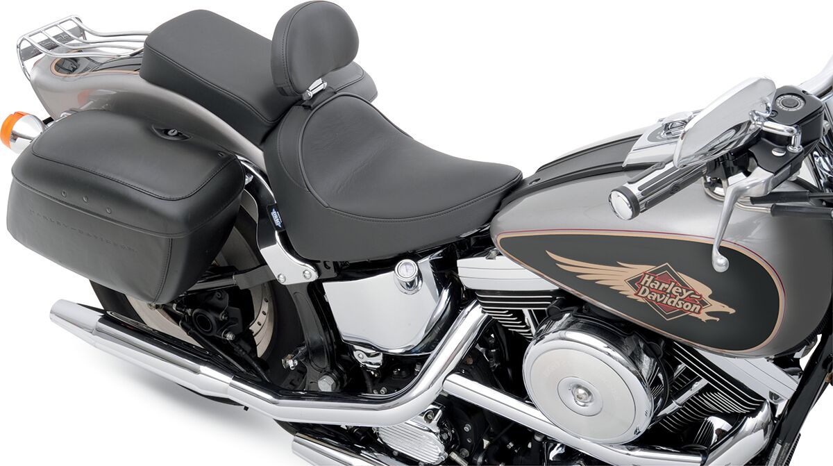 Drag Specialties Seats Seat Solo W/Optional Ez Glide Backrest Front With Driver Backrest Receptacle Vinyl Black Seat Drag Specialties