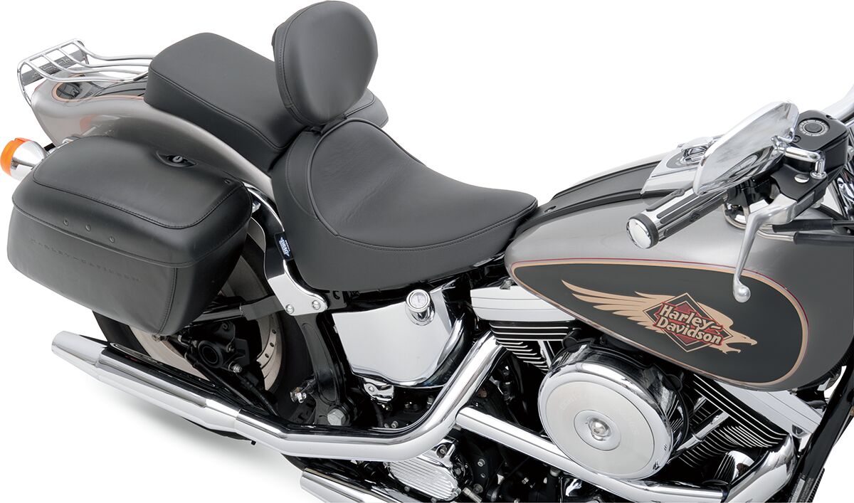 Drag Specialties Seats Seat Solo W/Optional Ez Glide Backrest Front With Driver Backrest Receptacle Vinyl Black Seat Drag Specialties